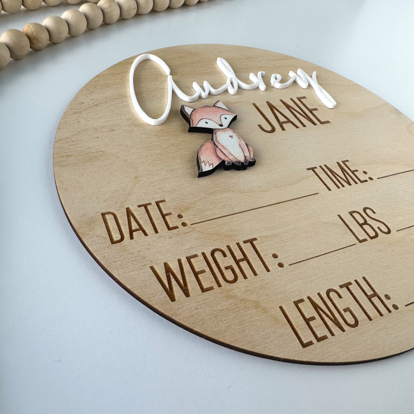 Woodland Animal Birth Announcement