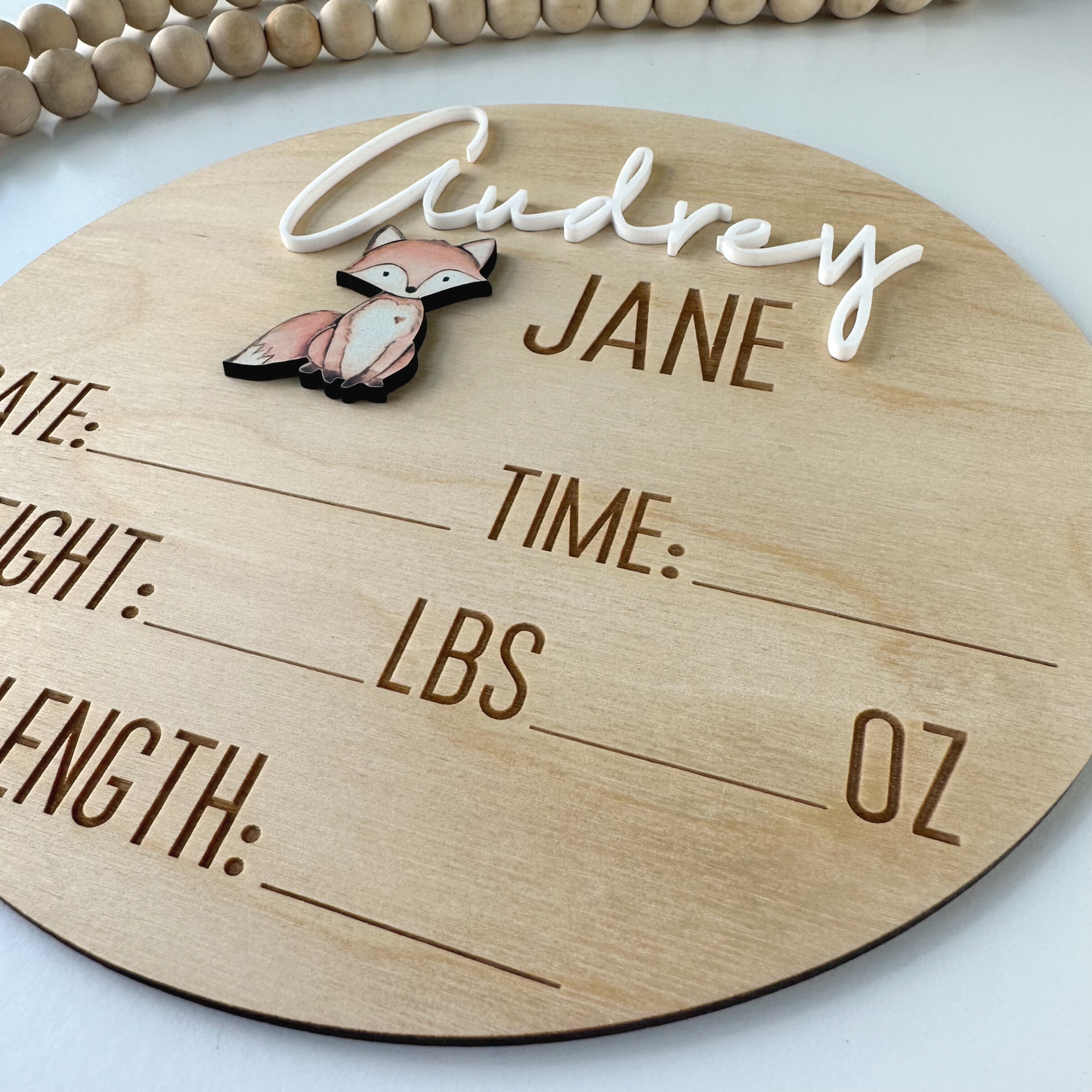 Woodland Animal Birth Announcement