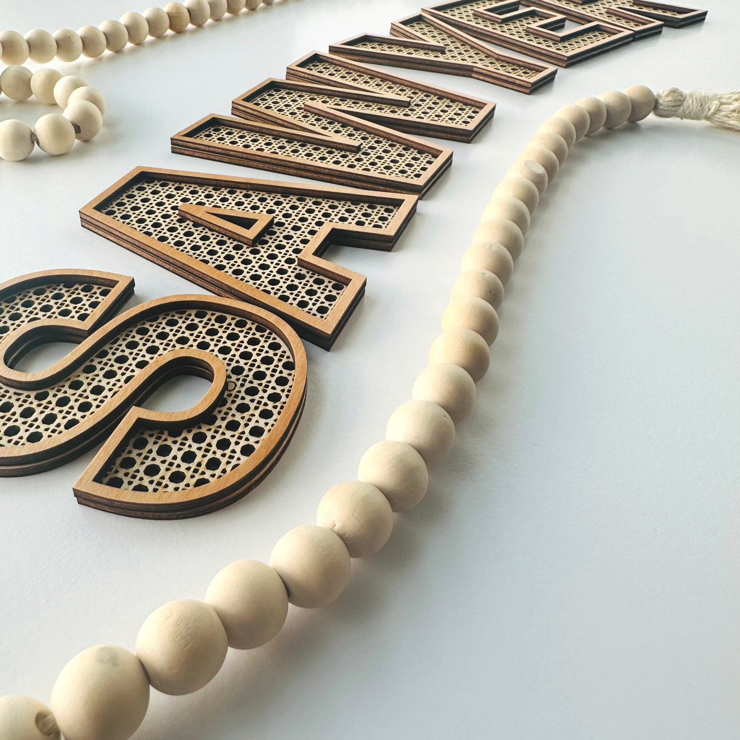 Rattan Cane Style Name Sign
