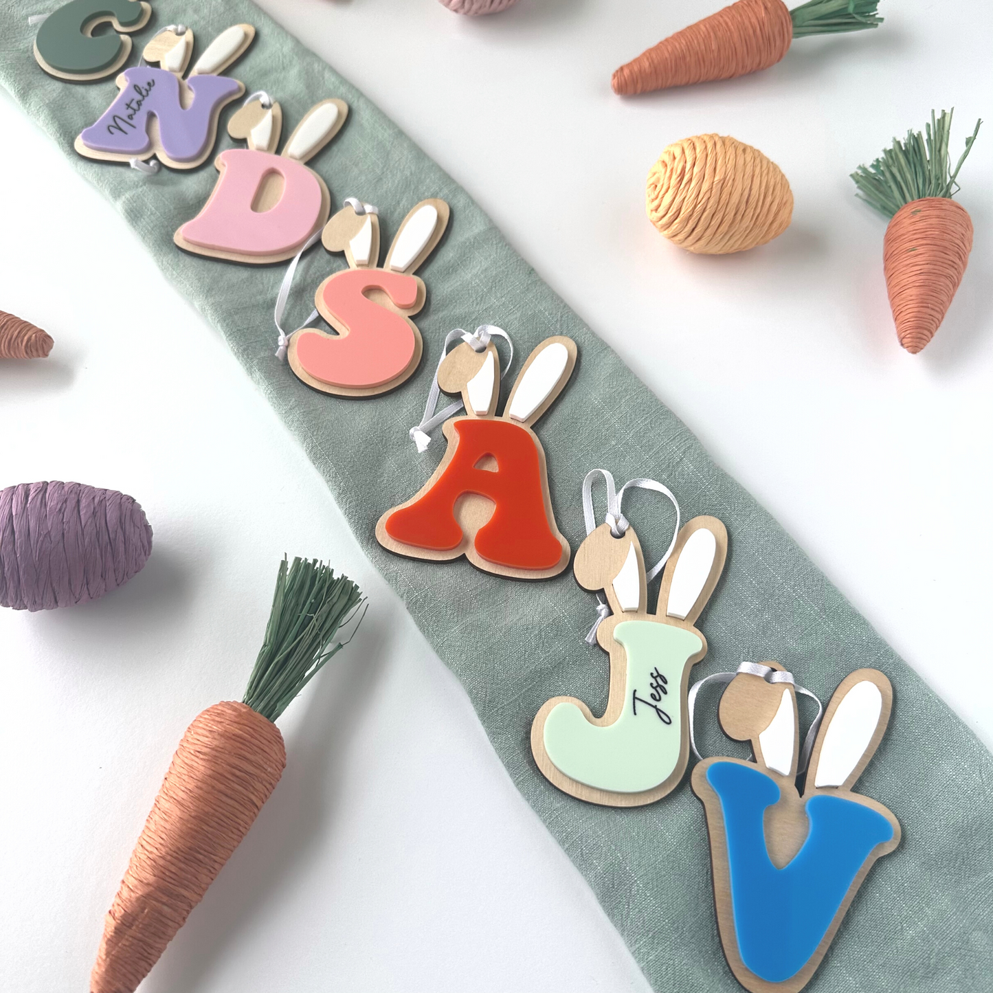 Easter Basket Initial Tag, Easter Basket Gift Tag