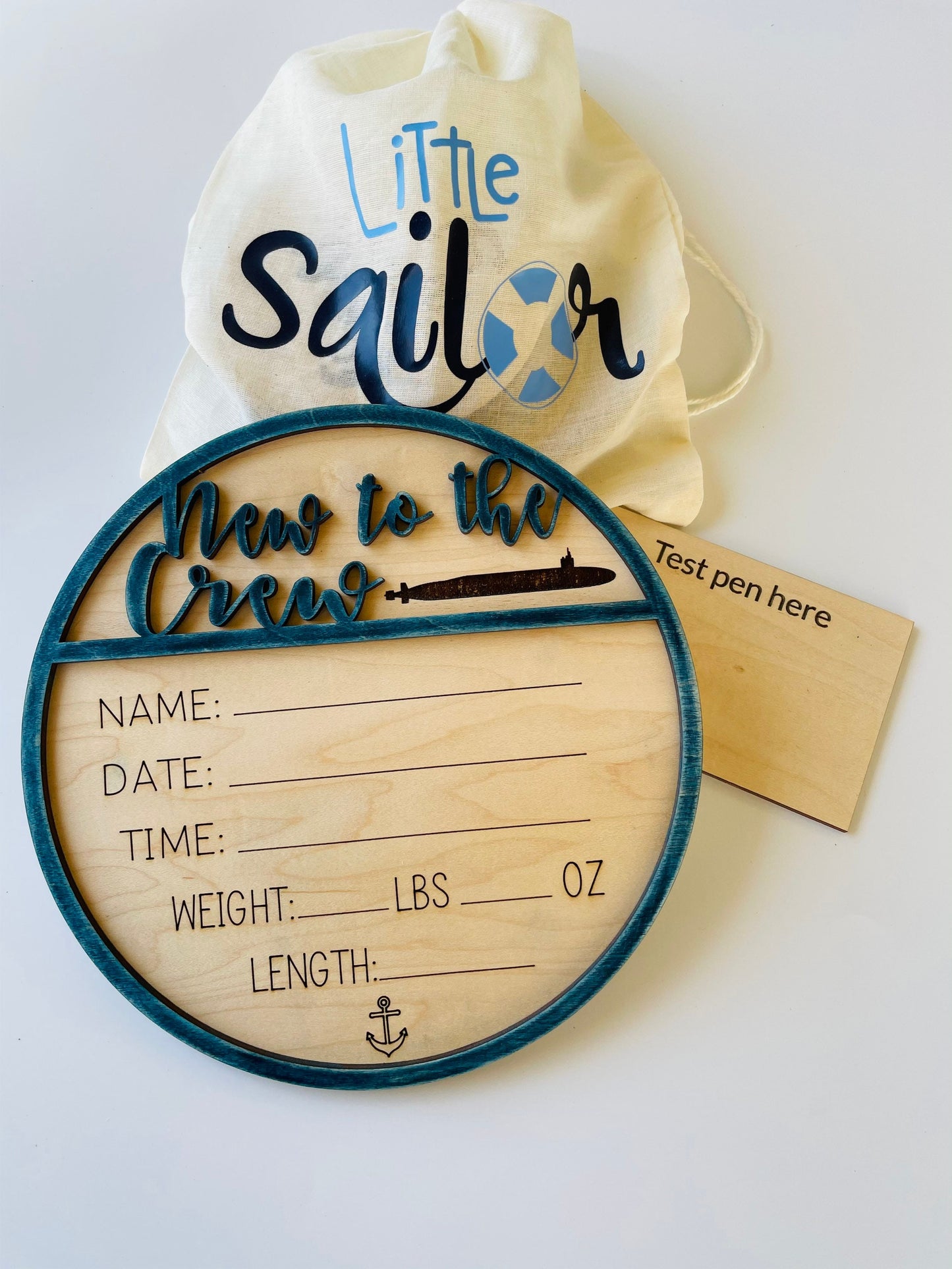 Submariner Theme Baby Milestone and Birth Announcement Set