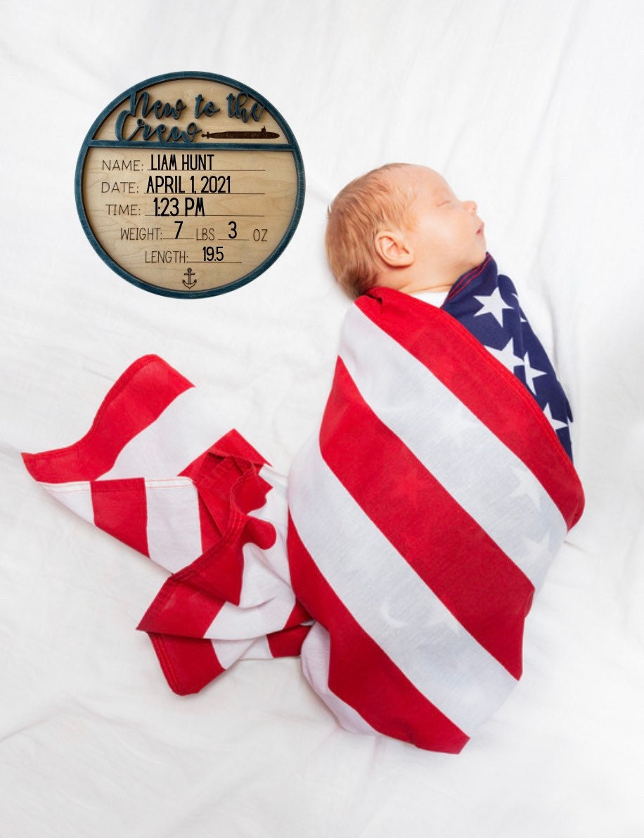 Submariner Theme Baby Milestone and Birth Announcement Set