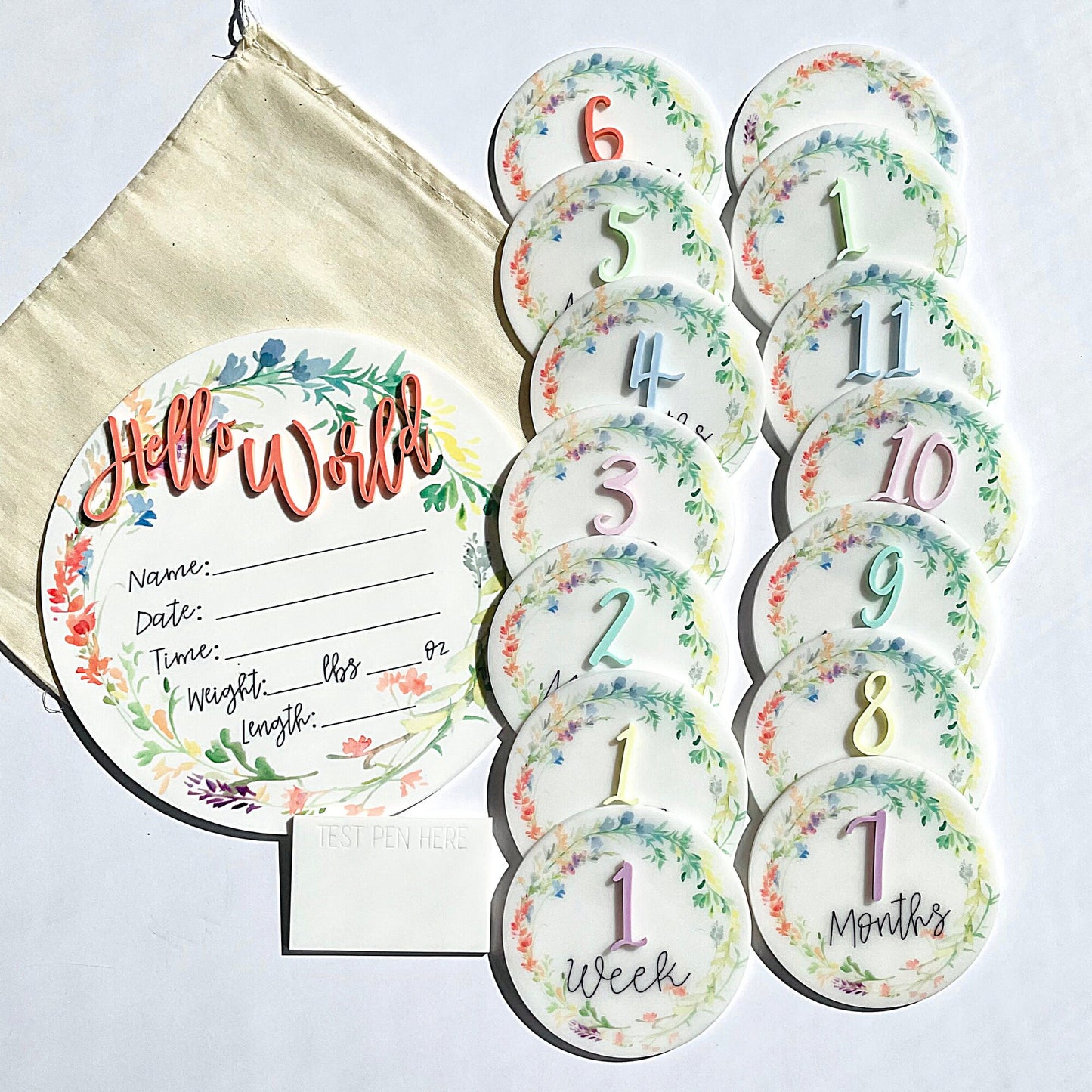 Wildflower Baby Milestone Cards