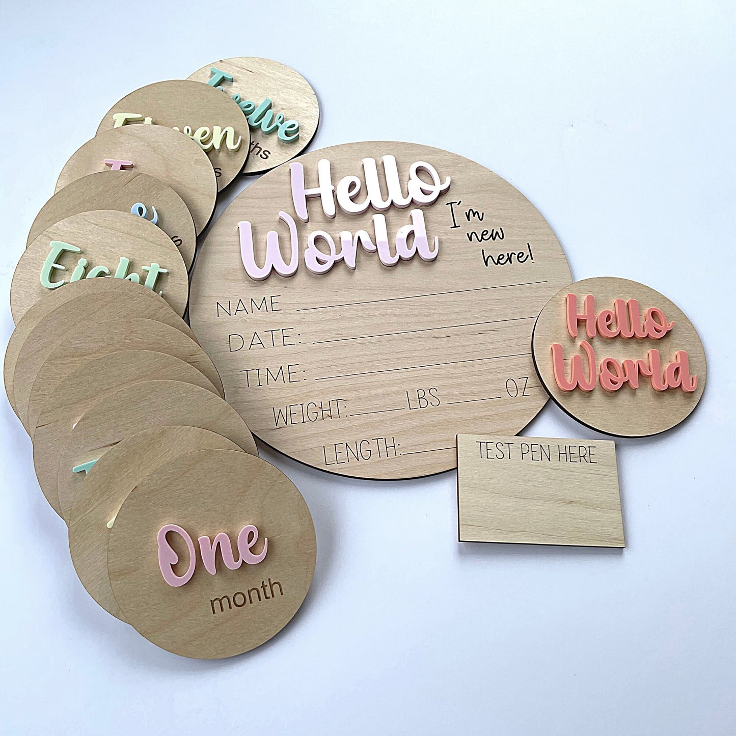 Olivia Mae Pastel Baby Milestone Cards