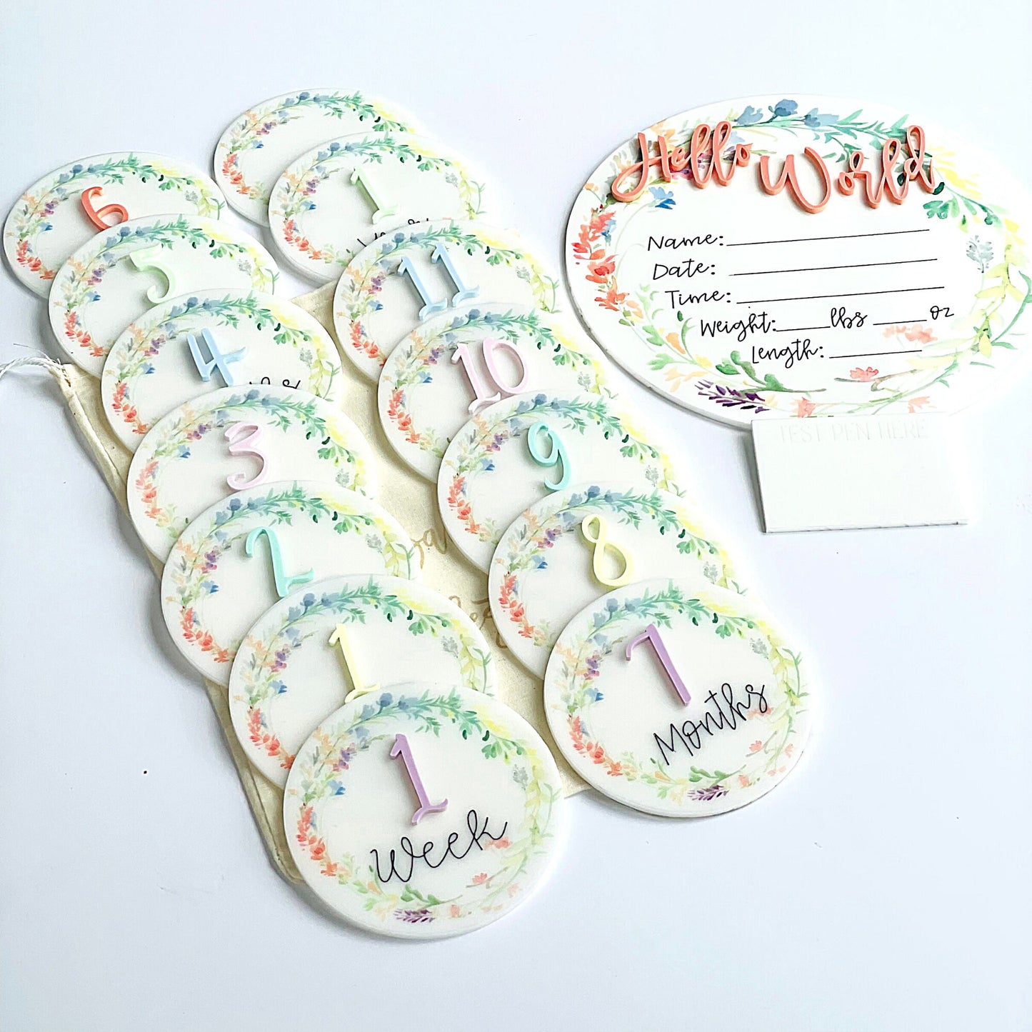 Wildflower Baby Milestone Cards