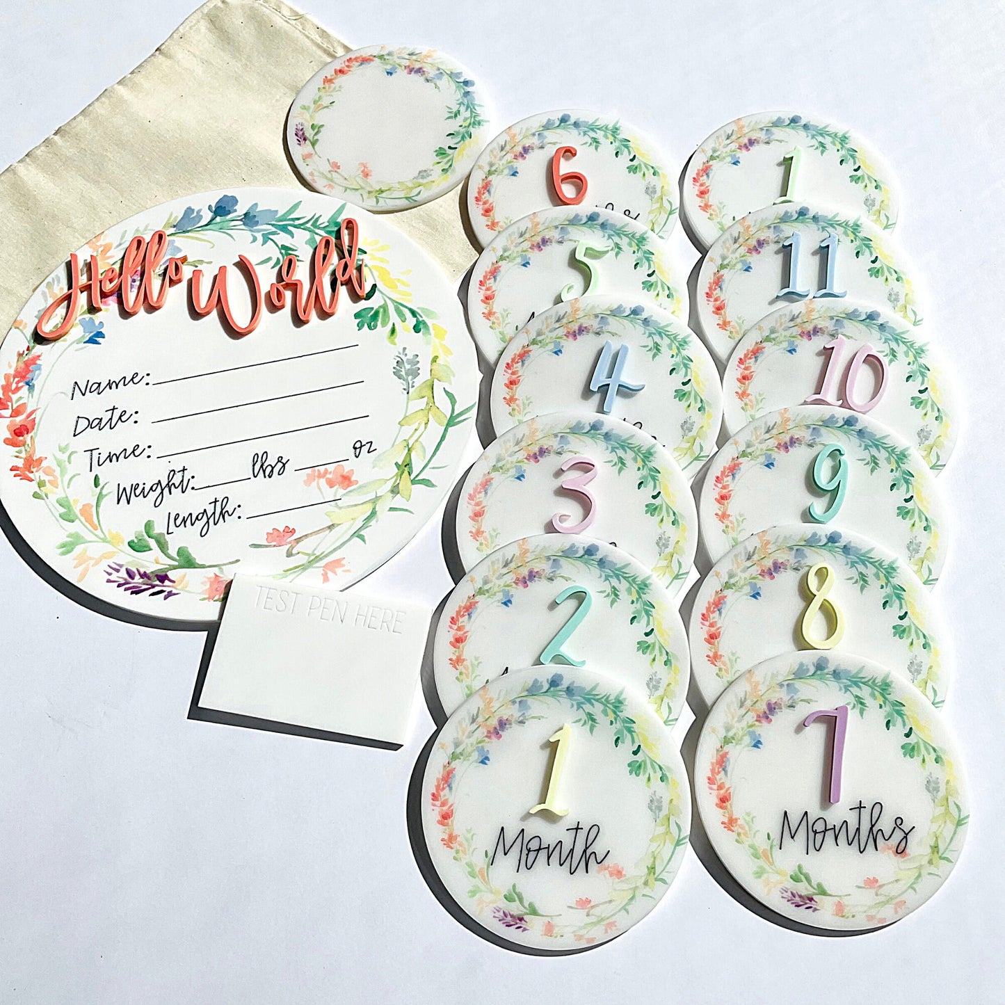 Wildflower Baby Milestone Cards
