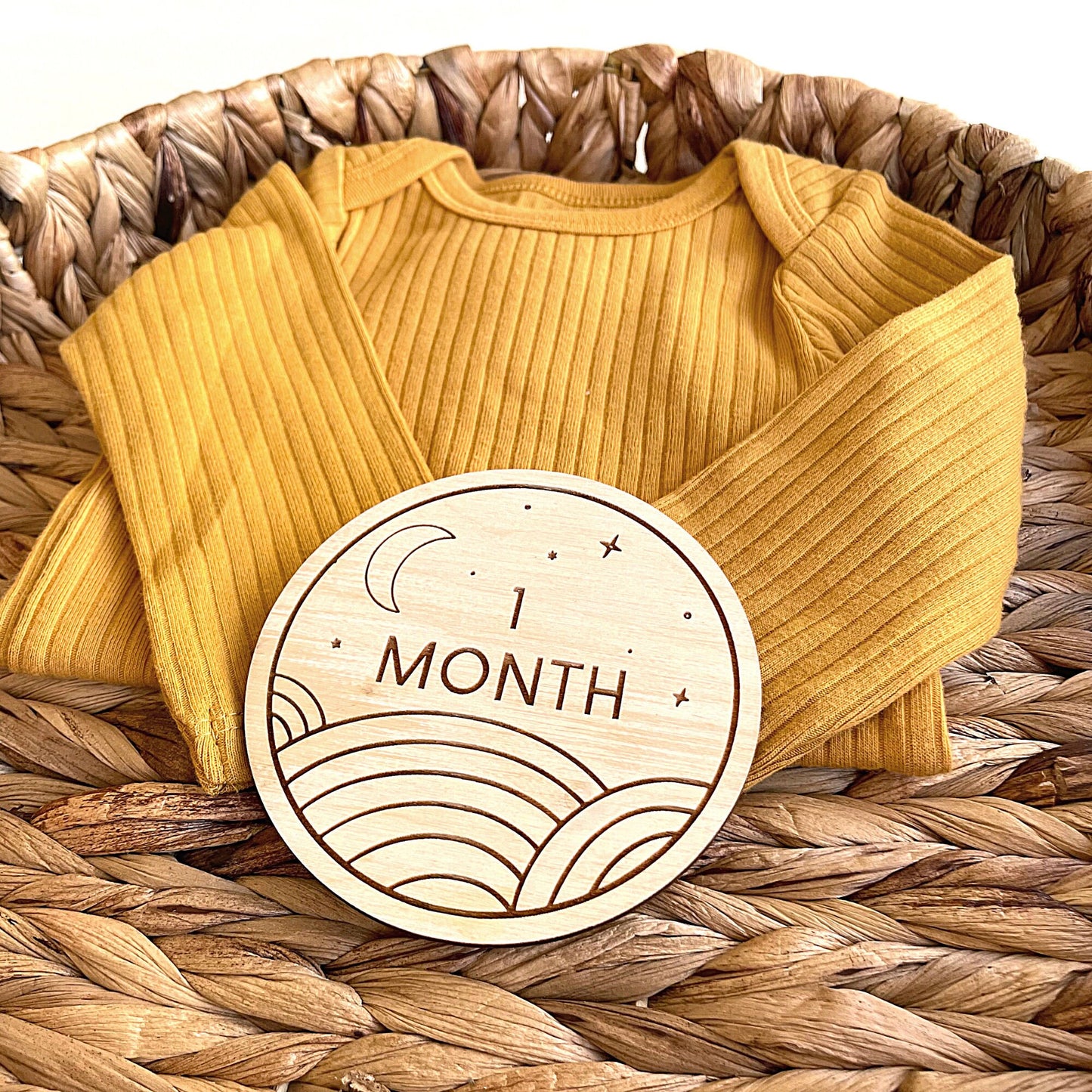 Engraved Boho Style Baby Milestone Cards