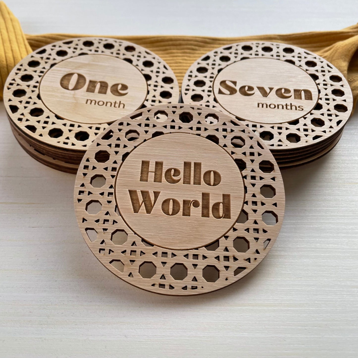 Rattan Style Monthly Milestone Cards