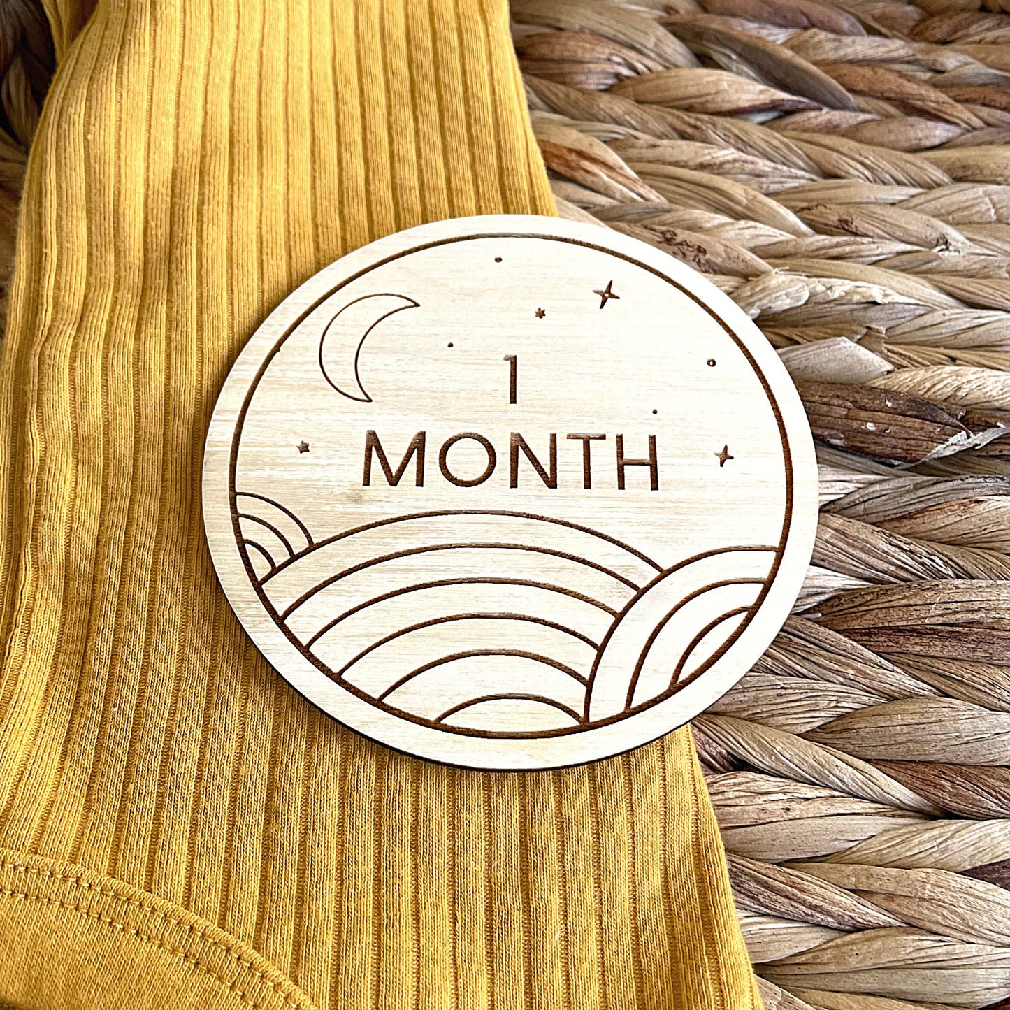 Engraved Boho Style Baby Milestone Cards