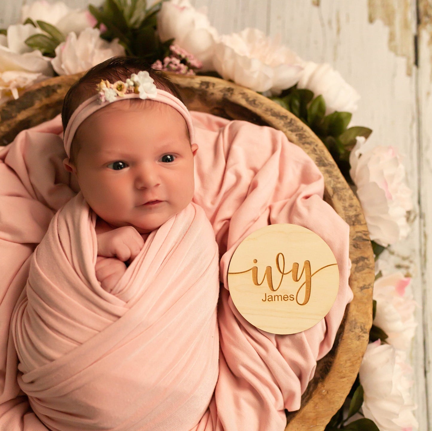 Ivy James Milestone Card and Birth Announcement Set