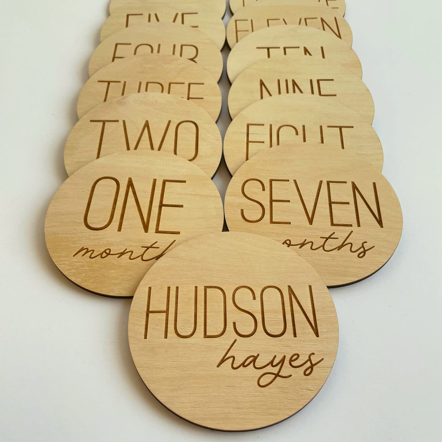 Hudson Hayes Engraved Baby Milestone Cards