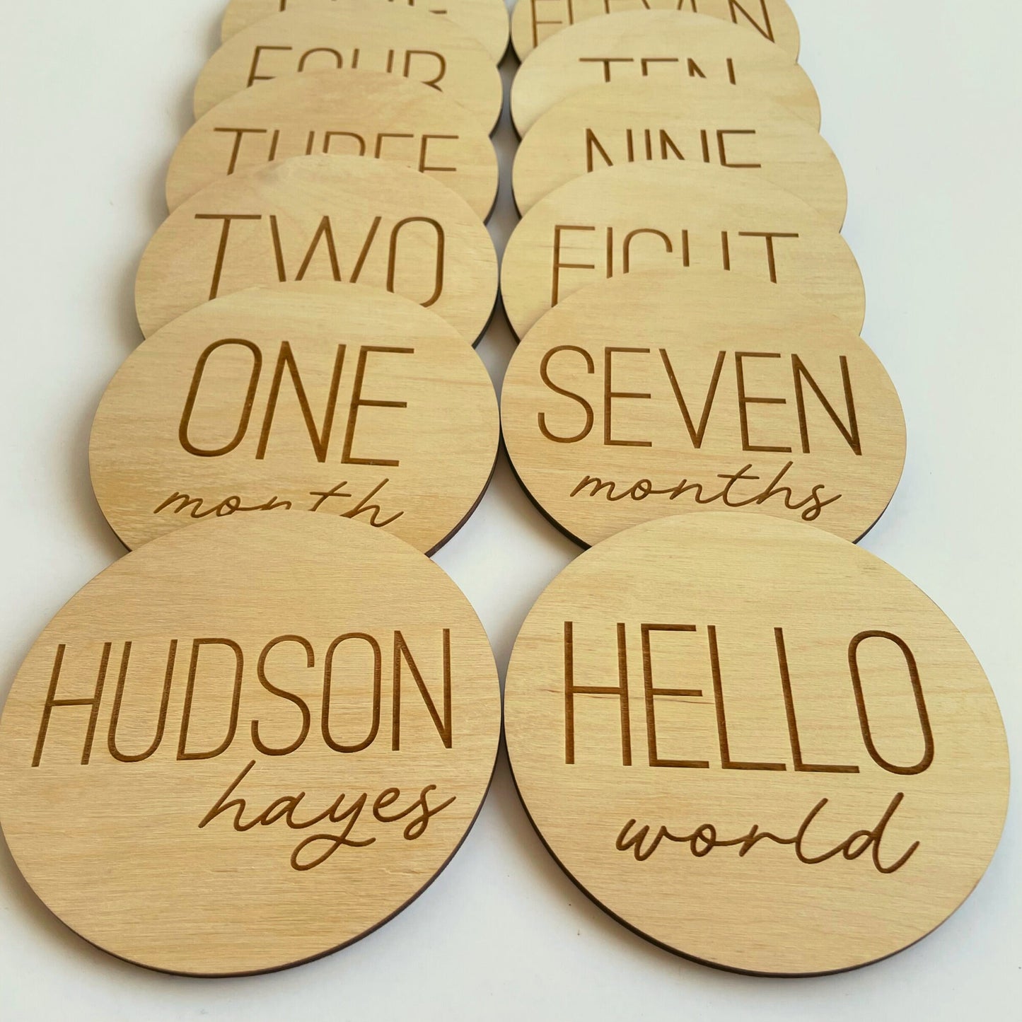 Hudson Hayes Engraved Baby Milestone Cards