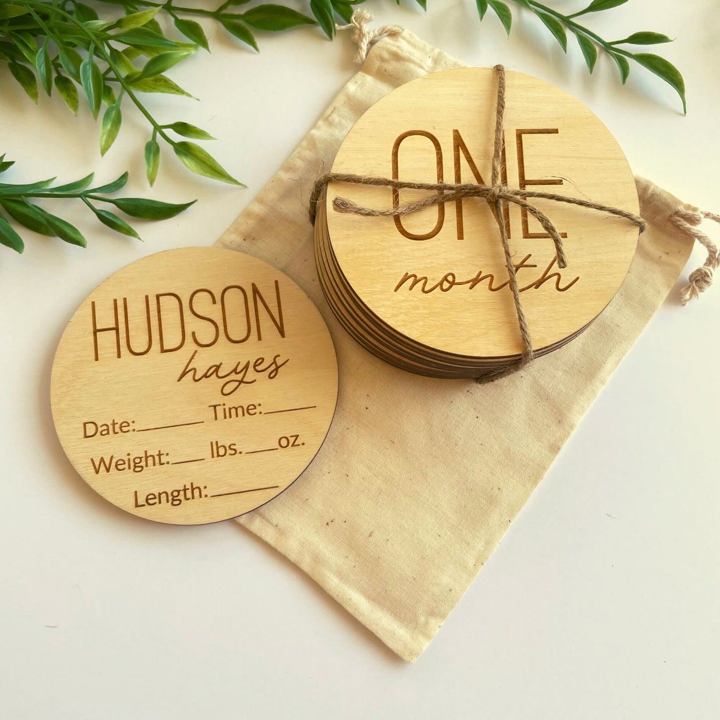 Hudson Hayes Engraved Baby Milestone Cards