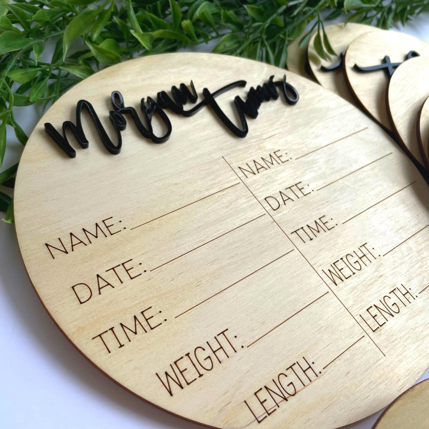 Twins Birth Stat Sign, Twin Baby Gift, Newborn Keepsake, Birth Announcement Sign