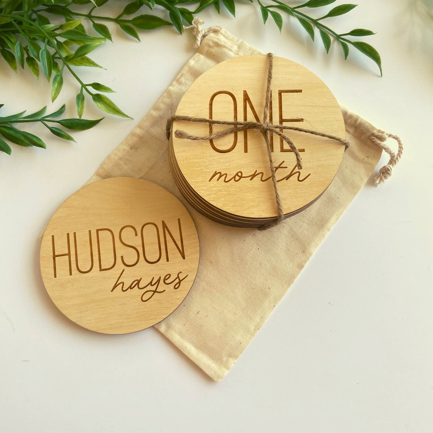 Hudson Hayes Engraved Baby Milestone Cards