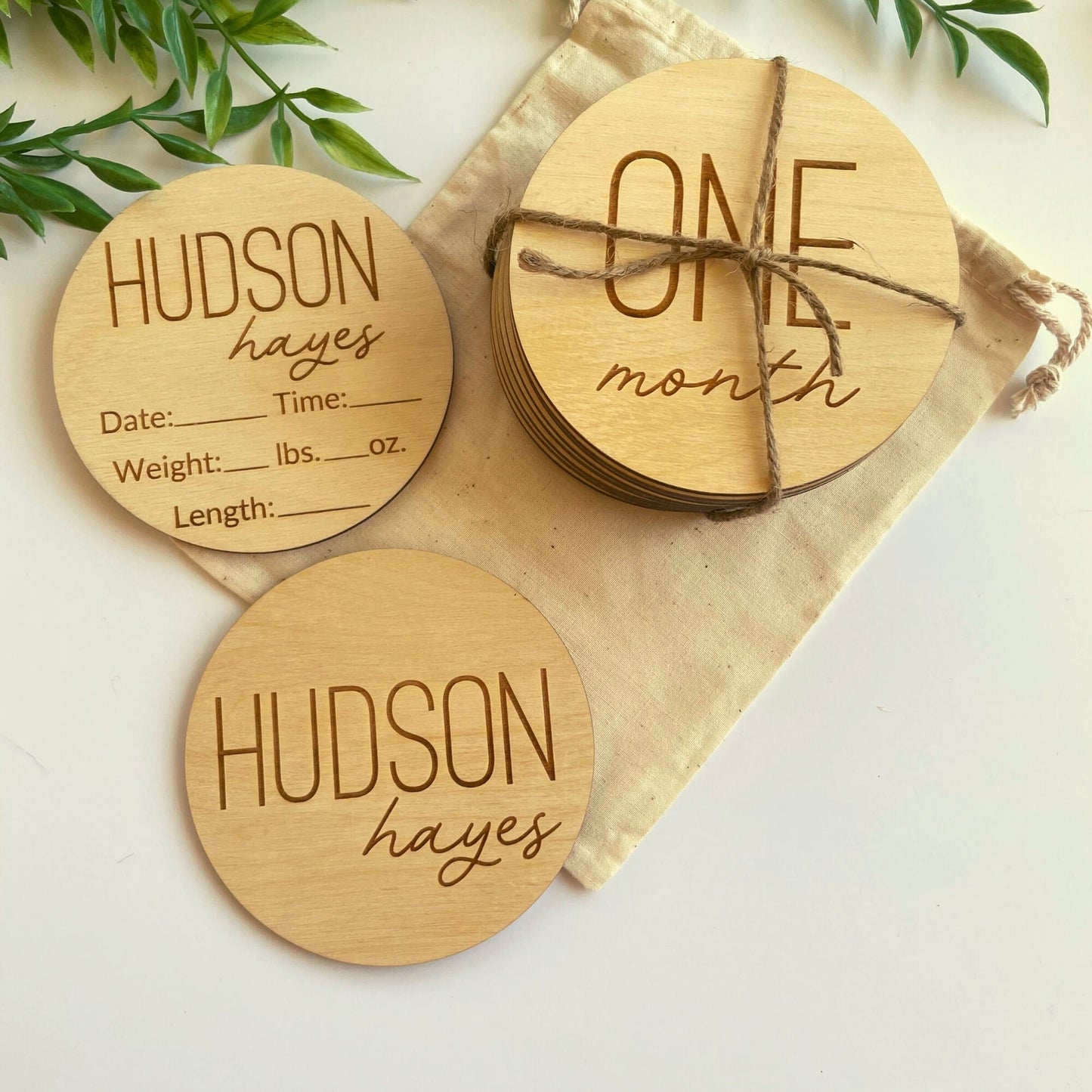 Hudson Hayes Engraved Baby Milestone Cards