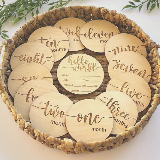 Ivy James Milestone Card and Birth Announcement Set