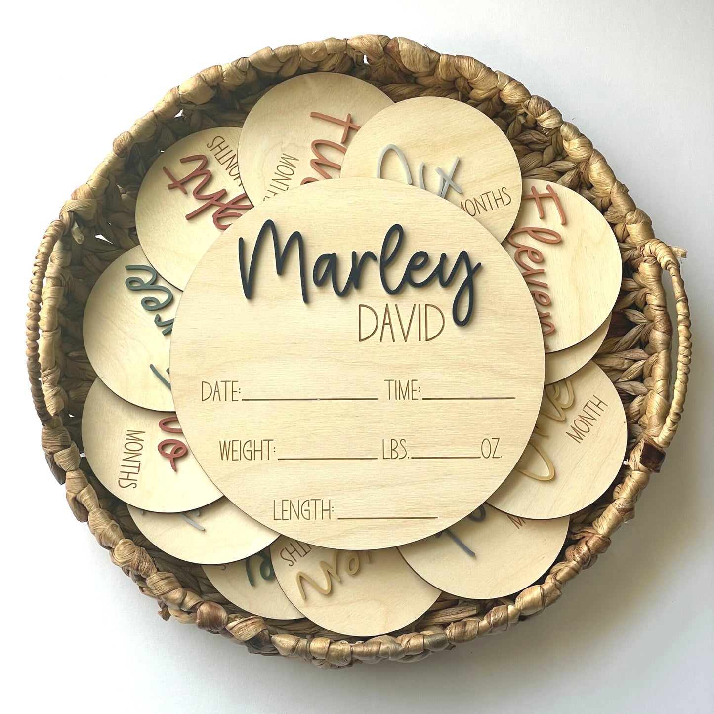 Marley David Boho Baby Milestone Cards