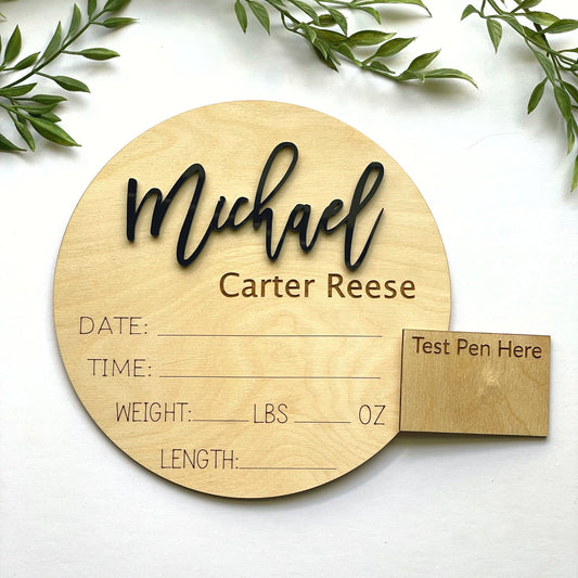 Miles Jackson Birth Stat Sign
