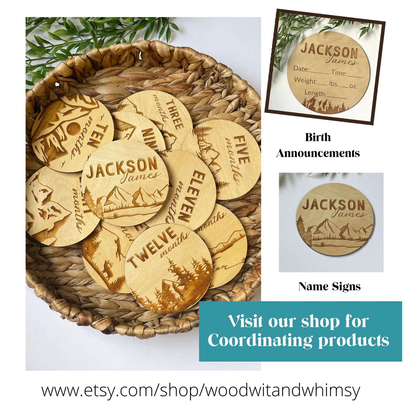 Mountain Theme Baby Milestone Cards