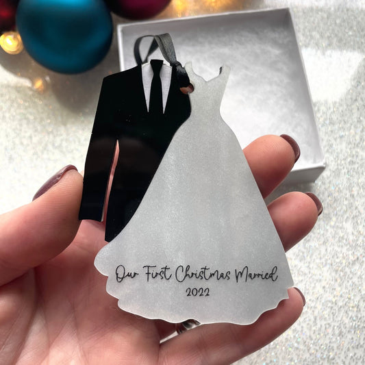 Custom Newlywed Ornament, Our First Christmas, First Christmas Married, Mr and Mrs Ornament