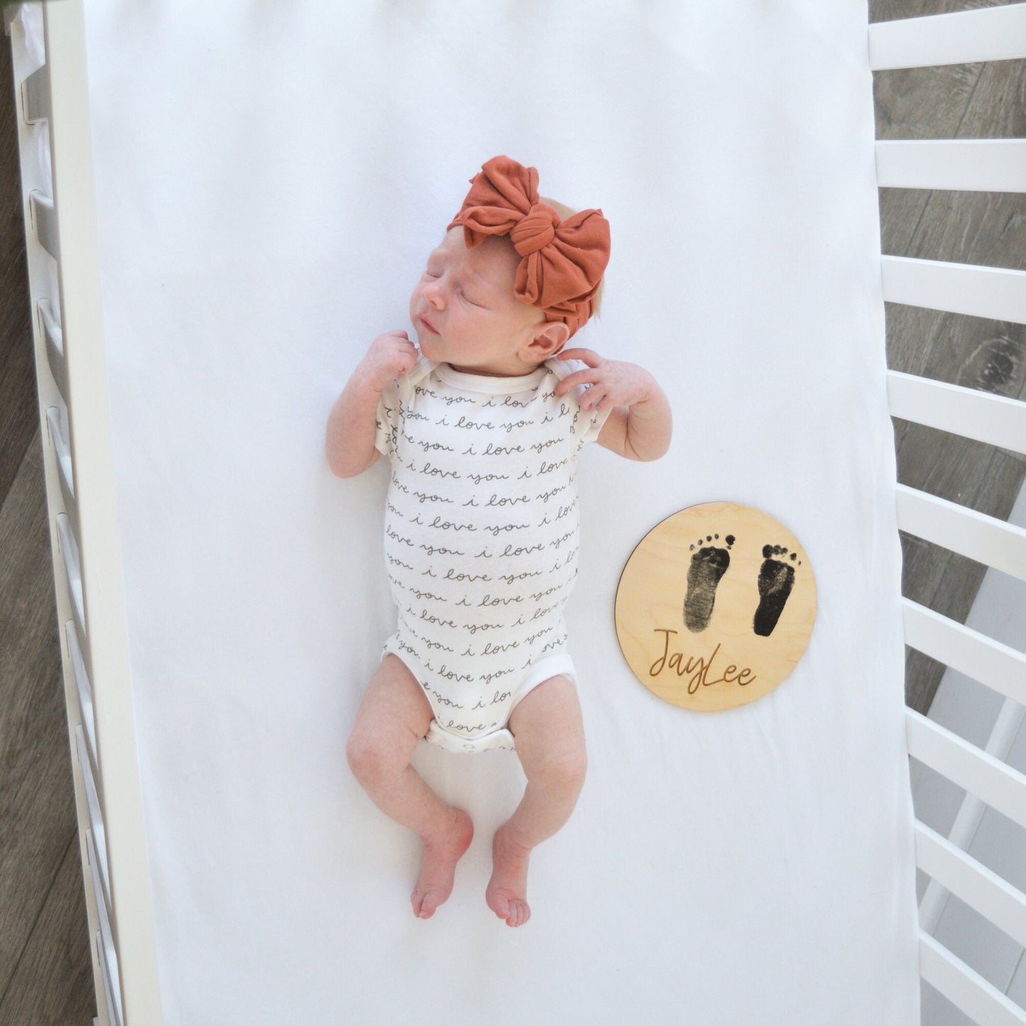 Double Sided Baby Footprint and Birth Announcement Sign