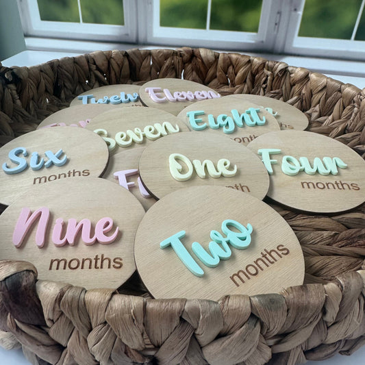 Olivia Mae Pastel Baby Milestone Cards
