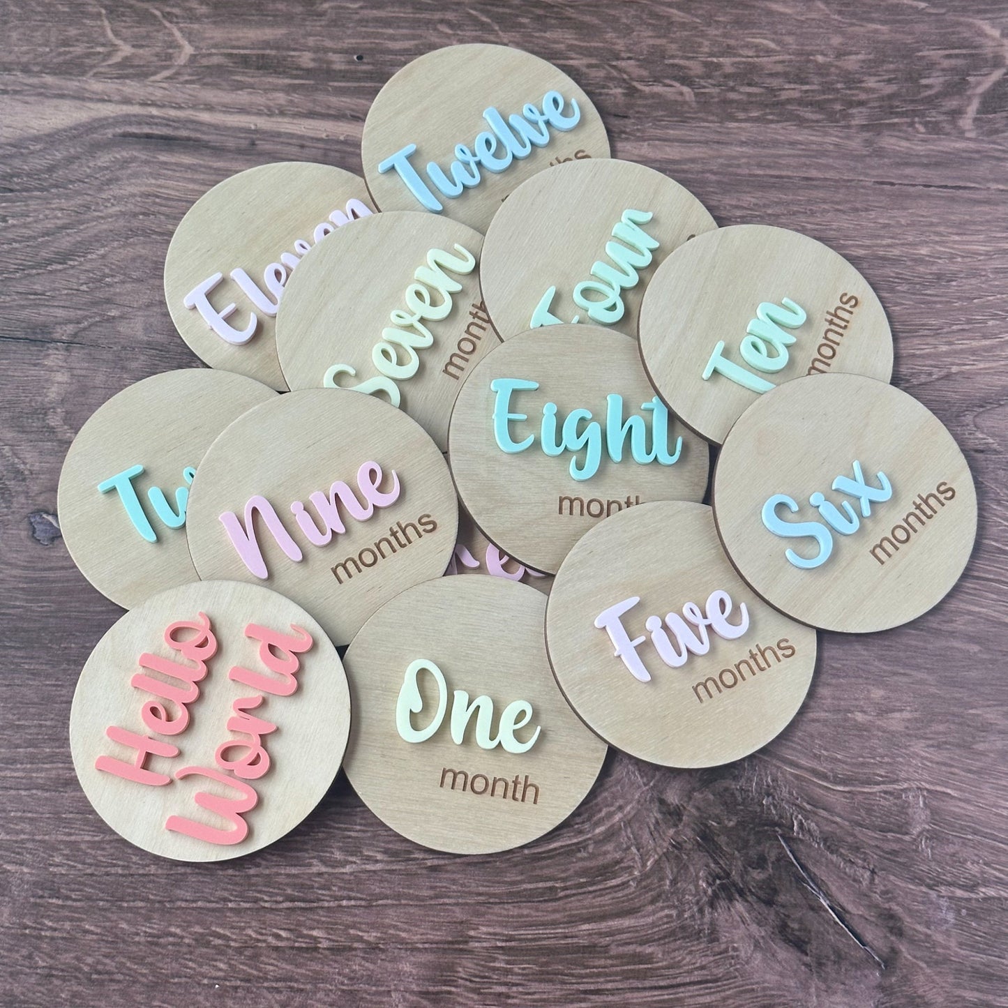 Pastel Birth Stats Sign and Monthly Milestone Set, Baby Gift Set, Baby Shower Gift