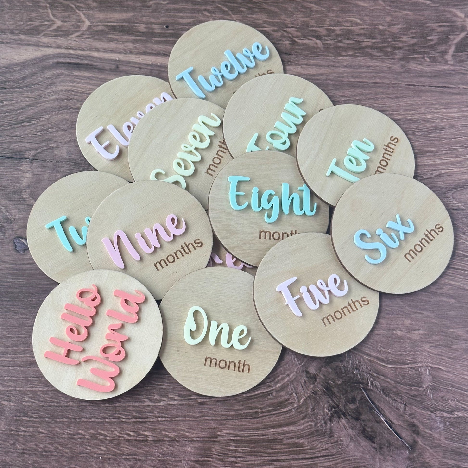 Pastel Birth Stats Sign and Monthly Milestone Set, Baby Gift Set, Baby Shower Gift