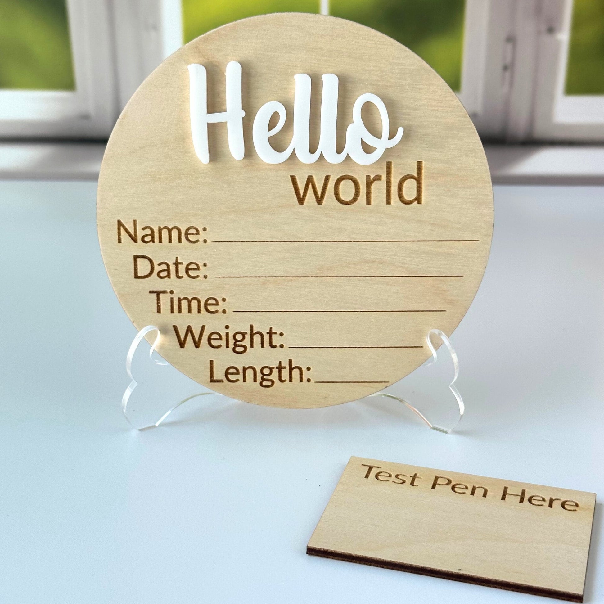 Hello World Birth Announcement, Baby Birth Stats Sign, Newborn Photo Prop