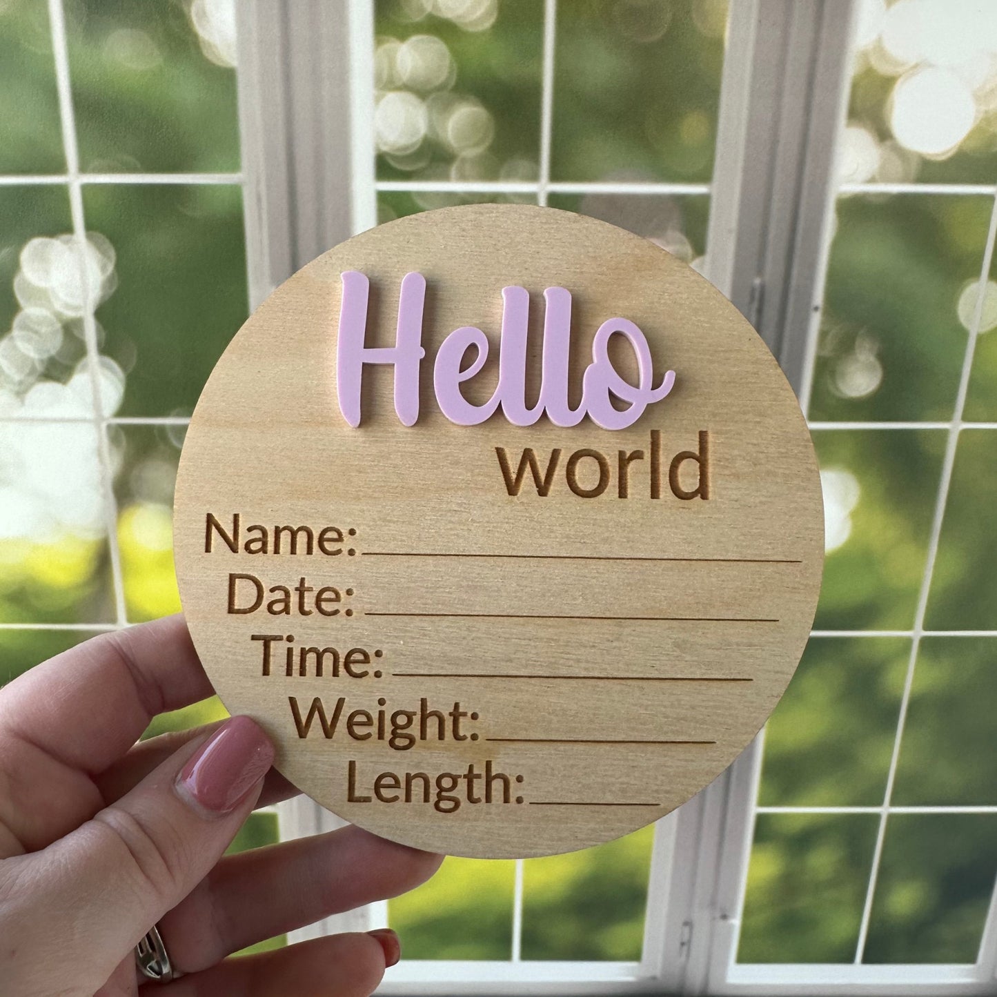 Hello World Birth Announcement, Baby Birth Stats Sign, Newborn Photo Prop