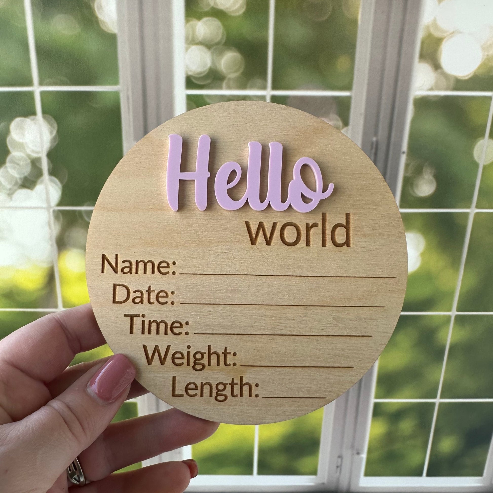 Hello World Birth Announcement, Baby Birth Stats Sign, Newborn Photo Prop