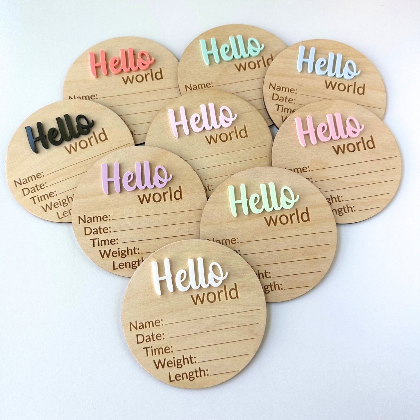 Hello World Birth Announcement, Baby Birth Stats Sign, Newborn Photo Prop