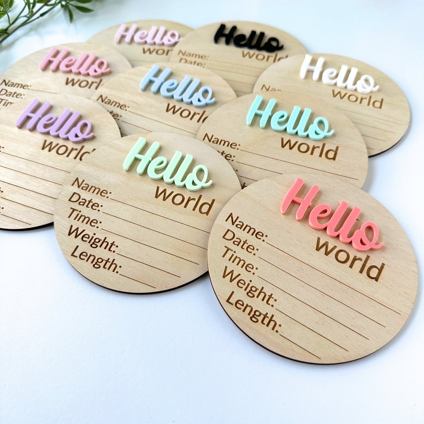 Hello World Birth Announcement, Baby Birth Stats Sign, Newborn Photo Prop