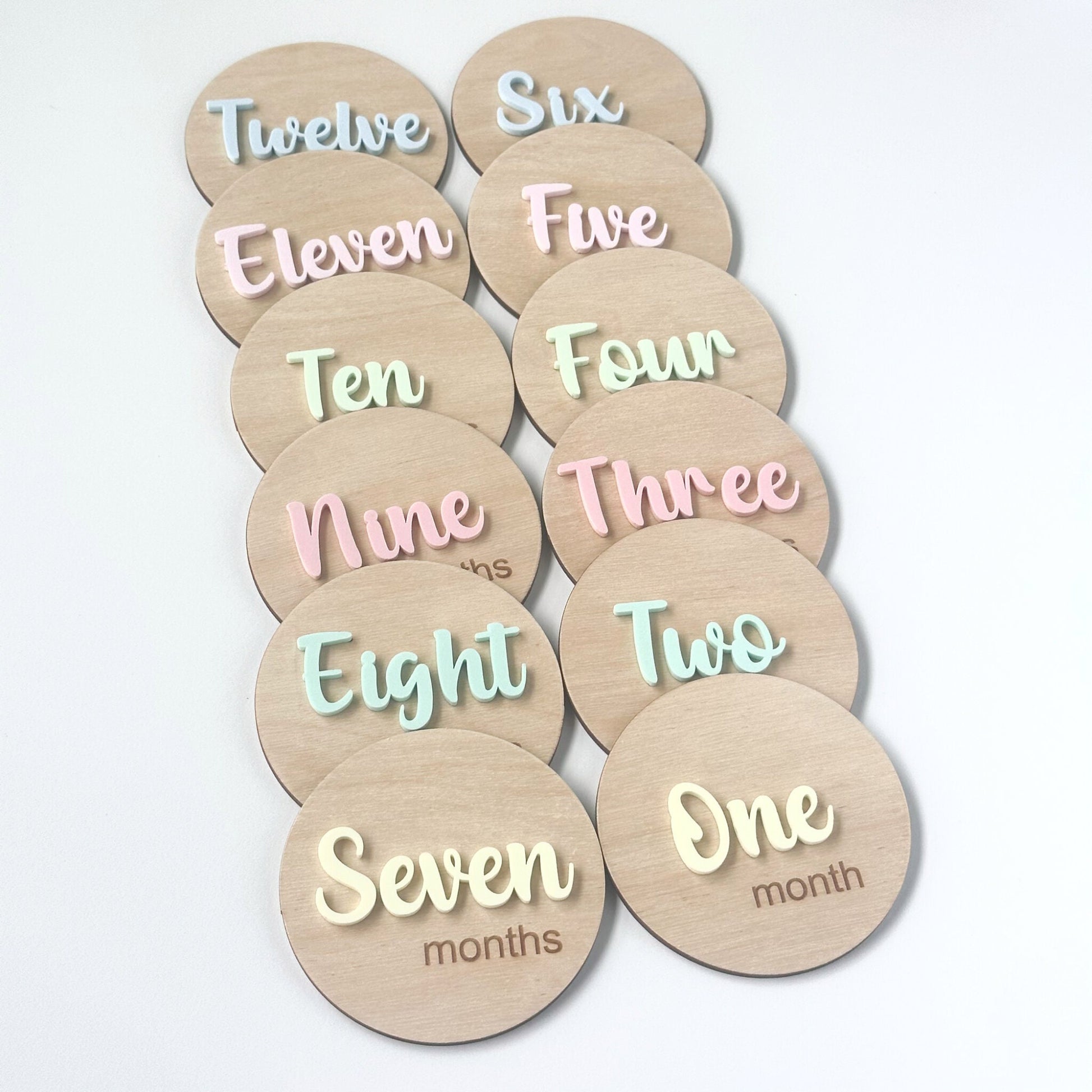Pastel Birth Stats Sign and Monthly Milestone Set, Baby Gift Set, Baby Shower Gift