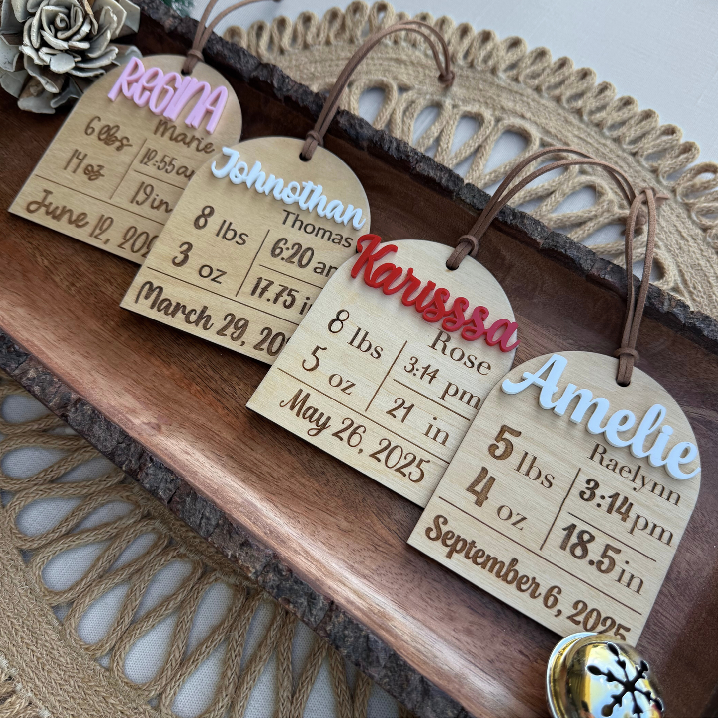 Personalized Baby Birth Stats Christmas Tree Ornament