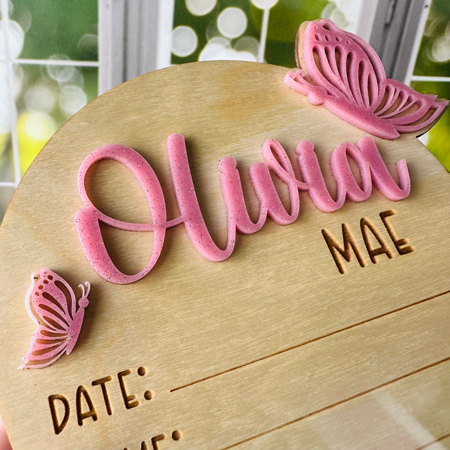 Butterfly Birth Announcement and Baby Name Sign
