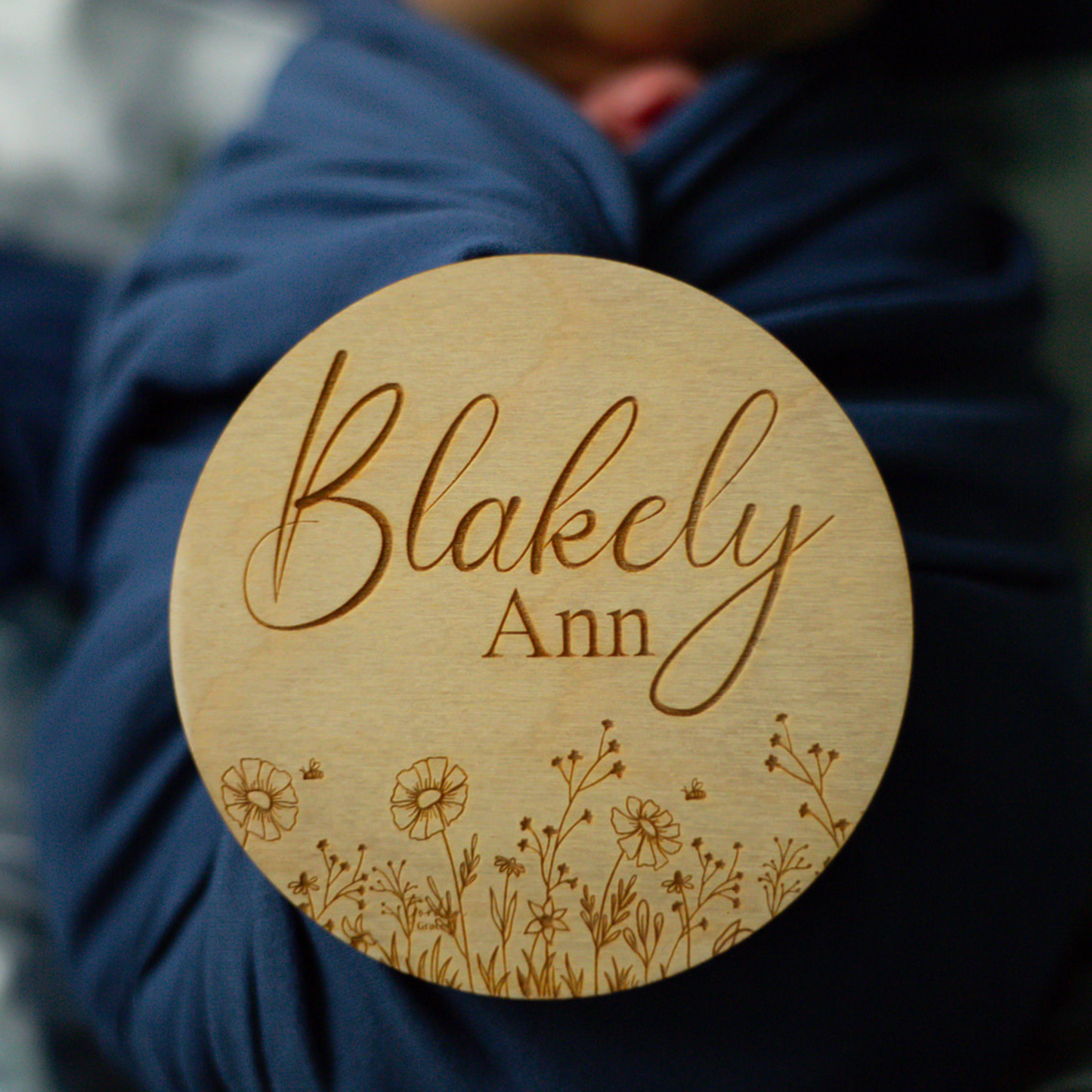 Blakely Ann Floral Name Sign