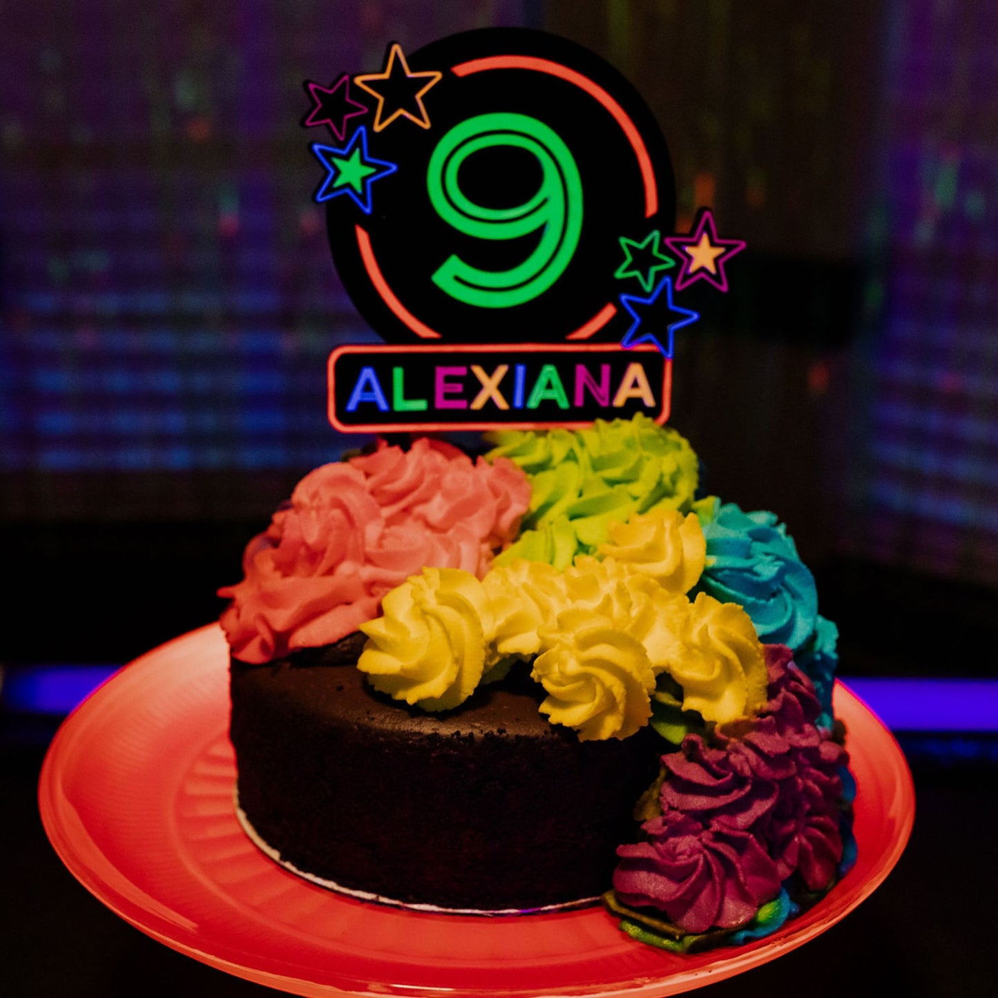 Neon Birthday Cake Topper