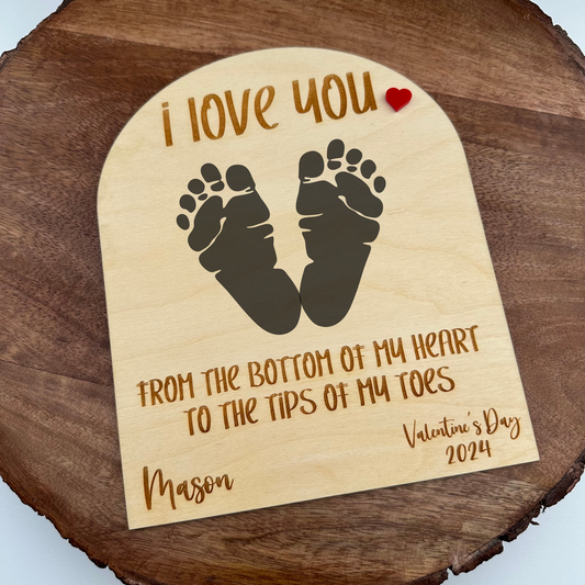 Baby's First Valentines Day Footprint Sign