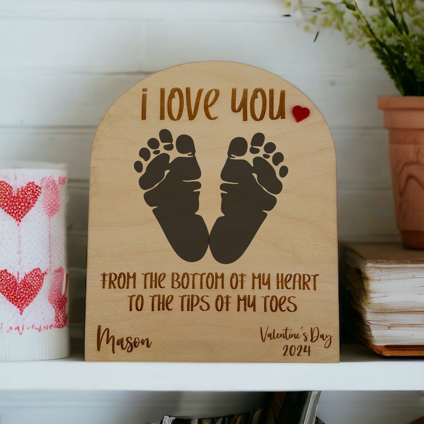 Baby's First Valentines Day Footprint Sign