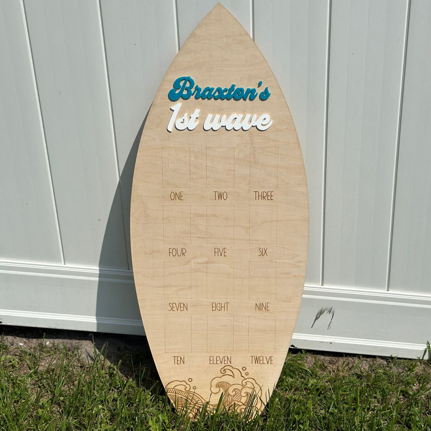 Surfboard Theme First Birthday Photo Board
