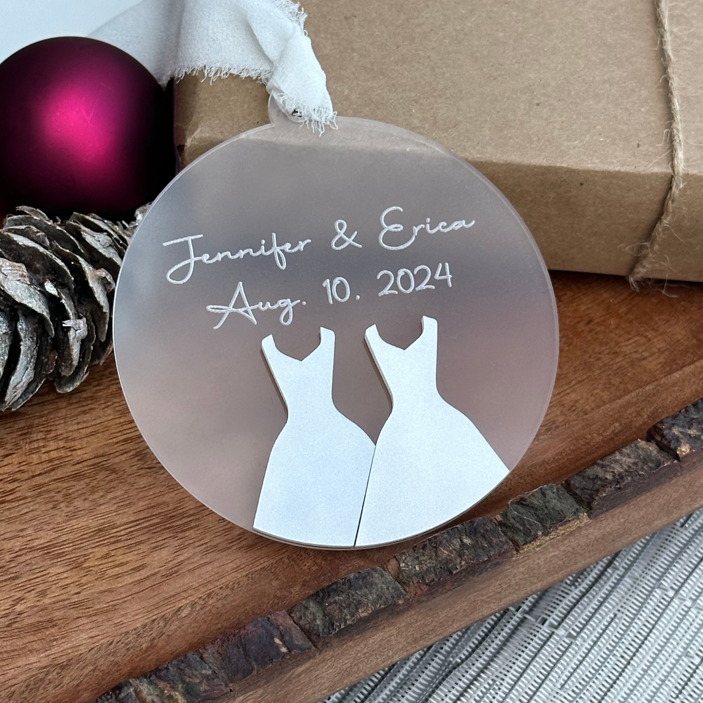 First Christmas Married Ornament, Newlywed Ornament, Wedding Keepsake