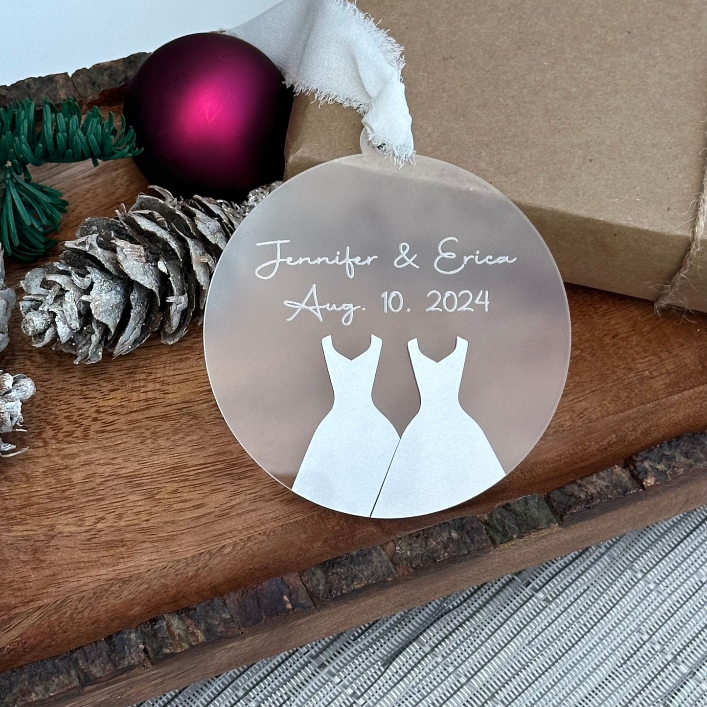 First Christmas Married Ornament, Newlywed Ornament, Wedding Keepsake