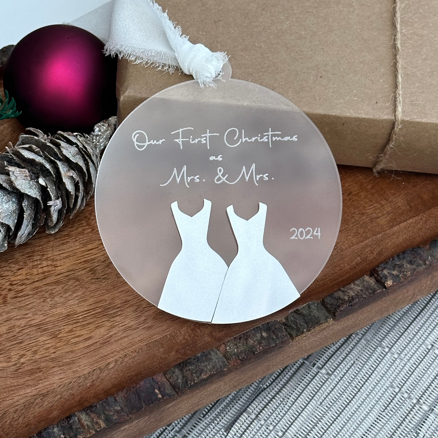 First Christmas Married Ornament, Newlywed Ornament, Wedding Keepsake