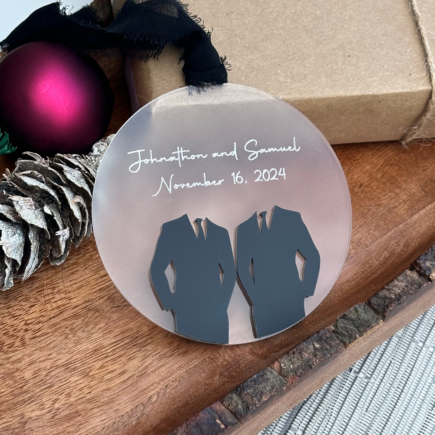 First Christmas Married Ornament, Newlywed Ornament, Wedding Keepsake