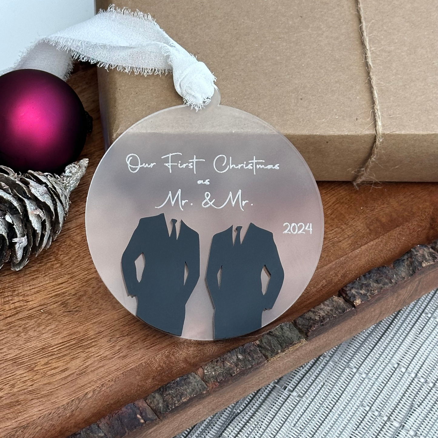 First Christmas Married Ornament, Newlywed Ornament, Wedding Keepsake