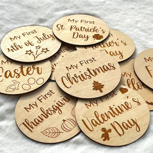 Engraved Holiday Baby Milestones- CLEARANCE
