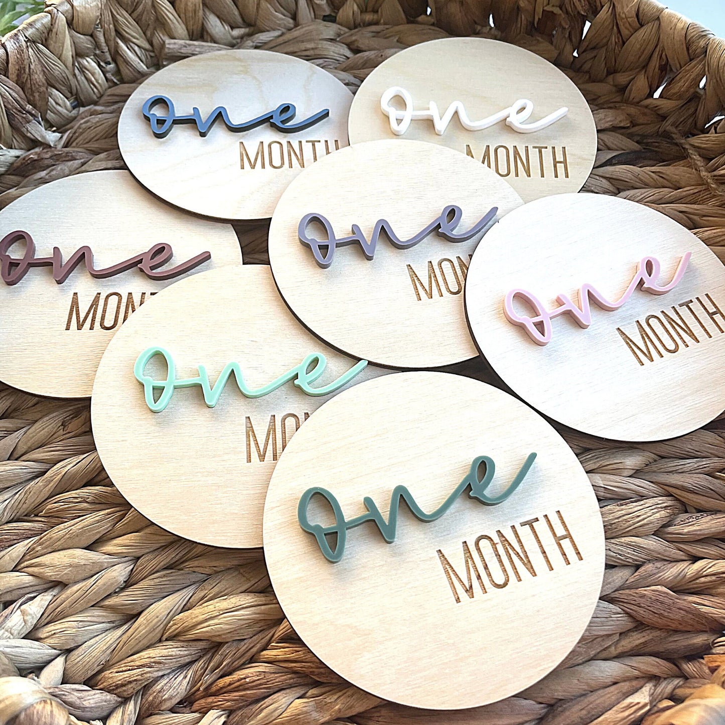 Baby Birth Announcement Sign & Milestone Set: Acrylic Name, Birth Stats