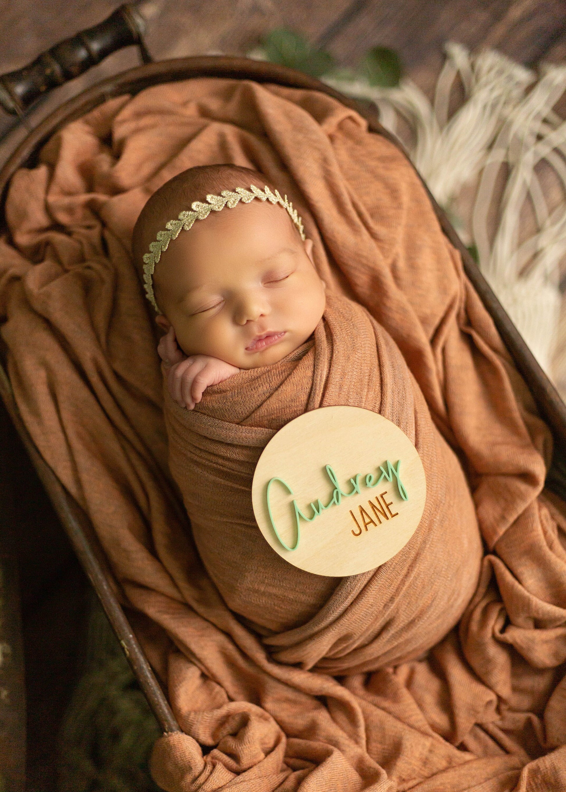 Baby Birth Announcement Sign & Milestone Set: Acrylic Name, Birth Stats
